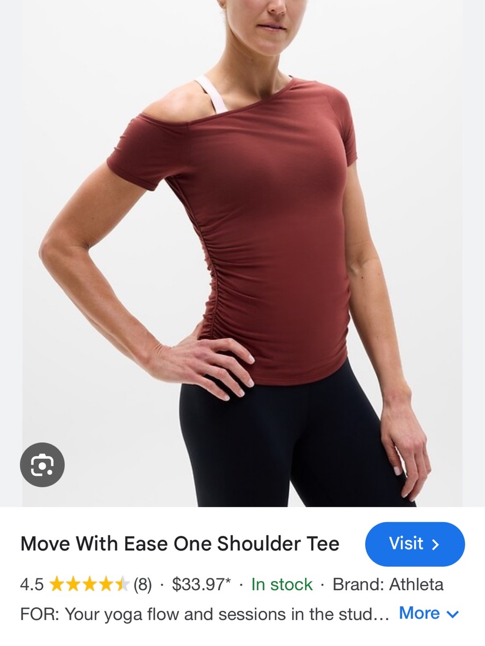 Athleta One-Shoulder Tee in CINNAMON